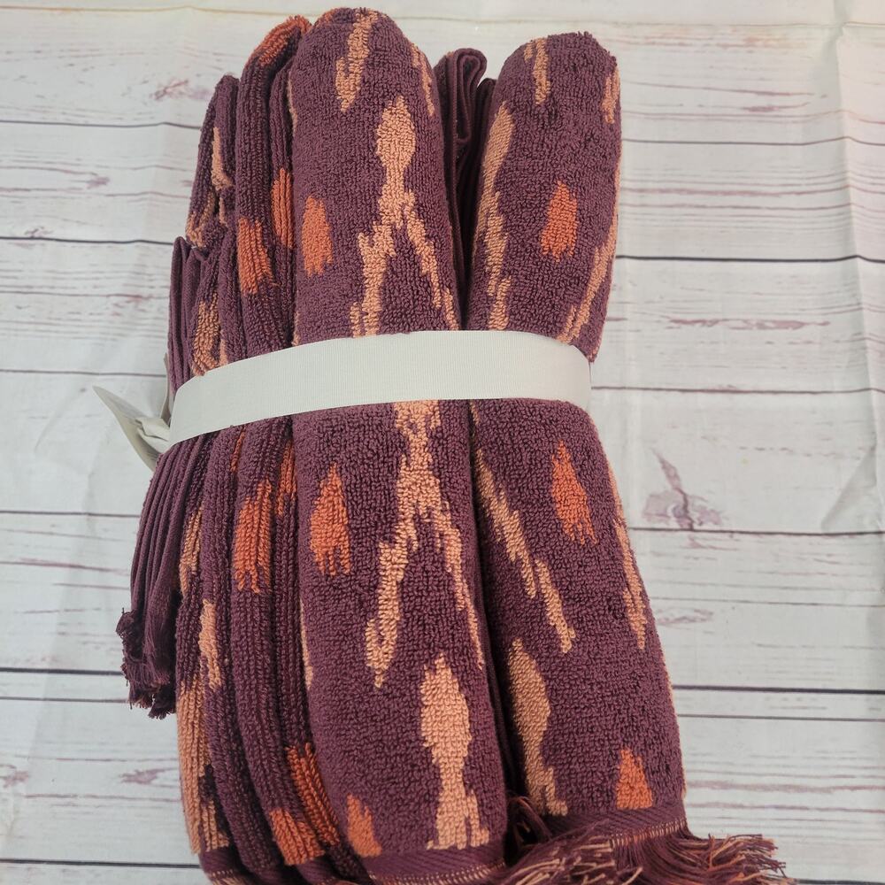 Threshold 6pc Bath Towel Set Plum - Picture 3 of 6